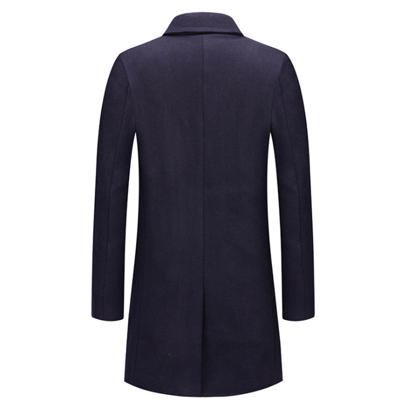 Men's Wool Blends Fashion Men Woolen Coat Winter Thick Warm Jackets Anti Wrinkle Men Wool Blends Coat Single Button Long Trench Coat 220930