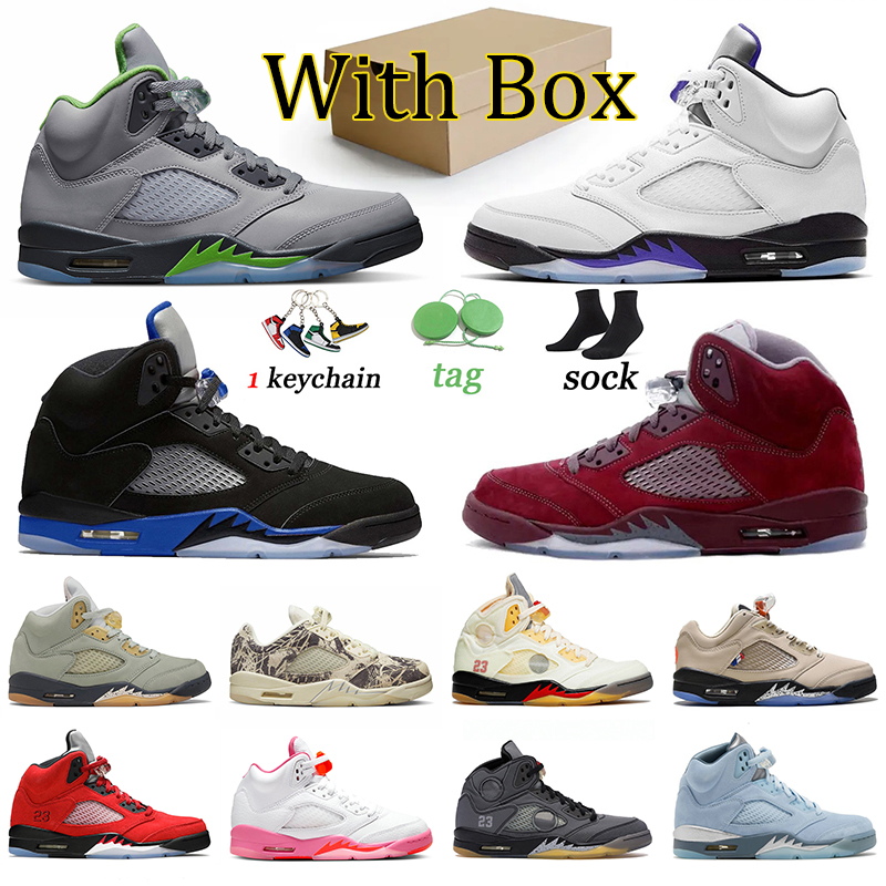 Original OG 5 Jumpman Men Women Basketball Shoes Offs White Green Bean Jade Horizon Sneakers Sports Racer Blue Concord 5s Trainers US 13 5, 40-47
Original OG 5 Jumpman Men Women Basketball Shoes Offs White Green Bean Jade Horizon Sneakers Sports Racer Blue Concord 5s Trainers US 13 5, 40-47