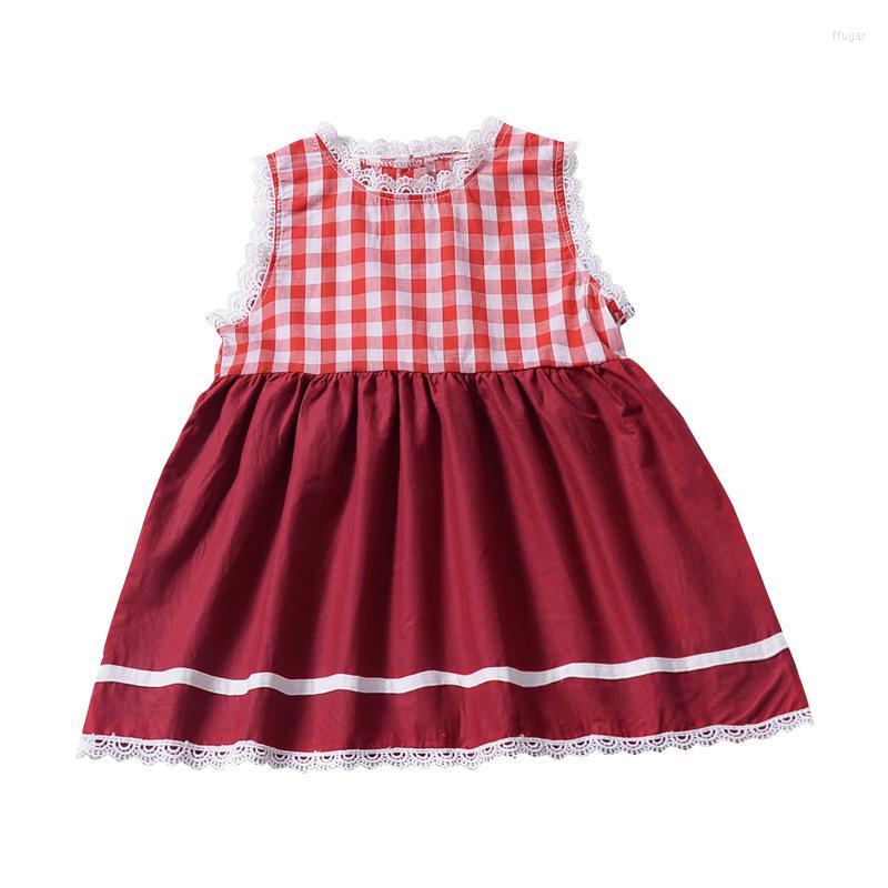 Girl Dresses Girl's Lace Pleated Checker Layered Dress Plaid Sleeveless Clothes Summer Red 2-4 Years Party Vestido InfantGirl's
Girl Dresses Girl's Lace Pleated Checker Layered Dress Plaid Sleeveless Clothes Summer Red 2-4 Years Party Vestido InfantGirl's
