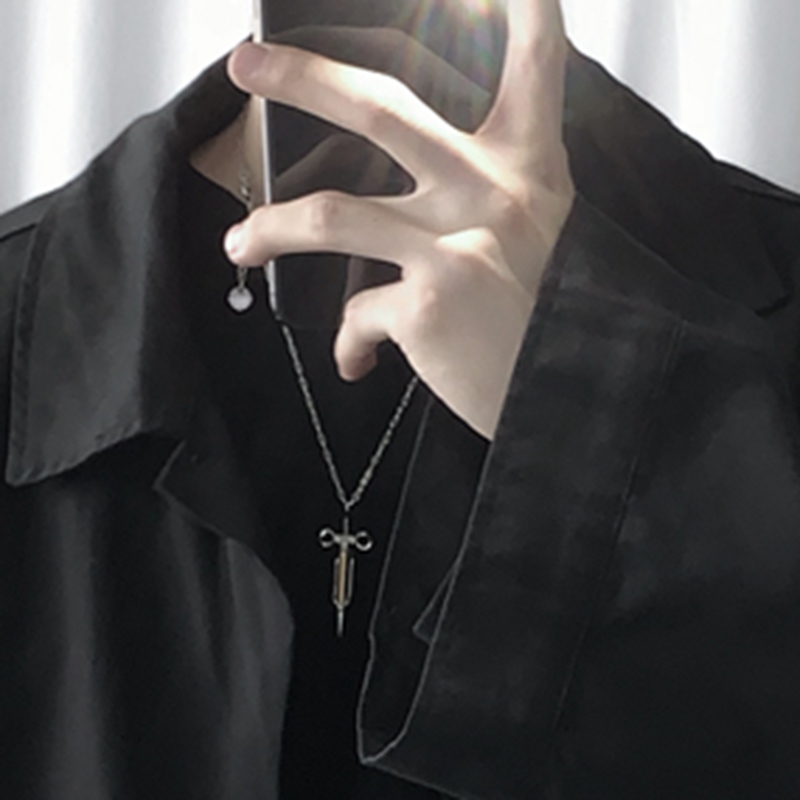 Oversized Trench Coat For Men - Black Long Sleeve Loose Dark Academia Aesthetic Fashion