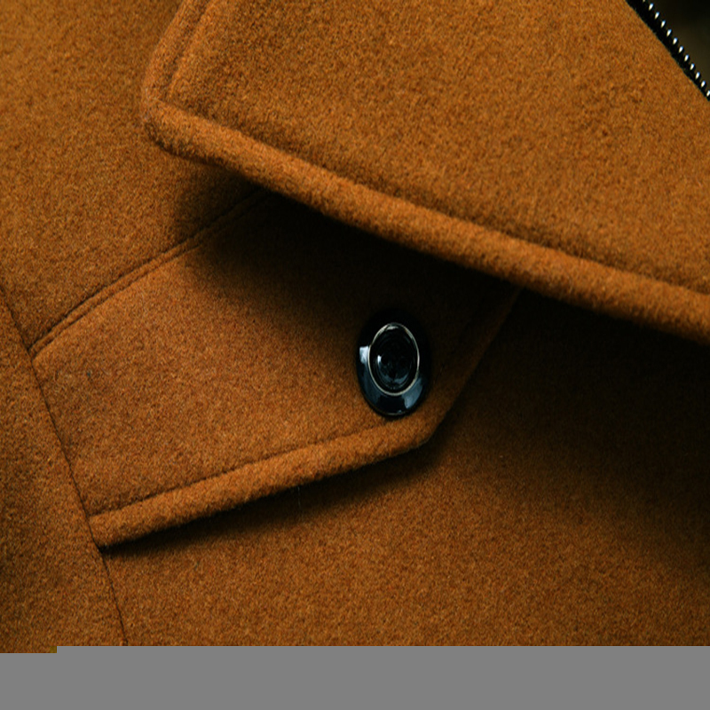Men's Wool Blends Men Winter Wool Coat Scarf Collar Warm Thick Woolen Overcoat Men Trench Coat Casual Wool Blends Jacket Male 220930