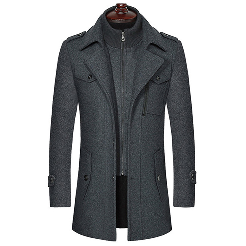 Men's Wool Blends Wool Coat for Men Winter Jacket Slim Fit Thick Trench Business Casual Double Collar Men Woolen Overcoat Asian Size 4XL 220930