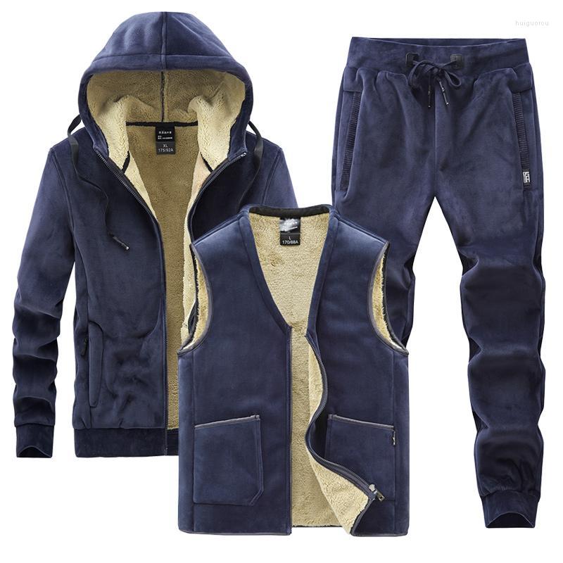 Men's Tracksuits Men's Winter Thick Warm Fleece Sweat Suits Men Sets 3 Piece Hooded Jacket Vest Track Pants Plus Size Sportswear 5XL, Grey b
Men's Tracksuits Men's Winter Thick Warm Fleece Sweat Suits Men Sets 3 Piece Hooded Jacket Vest Track Pants Plus Size Sportswear 5XL, Grey b