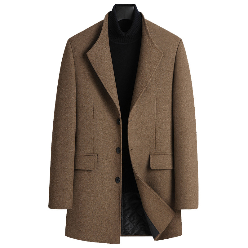 Men's Wool Blends Fashion Men Wool Blends Coat Casual Business Trench Coat Winter Thick Woolen Overcoat For Men Jacket Oversized 4XL 220930