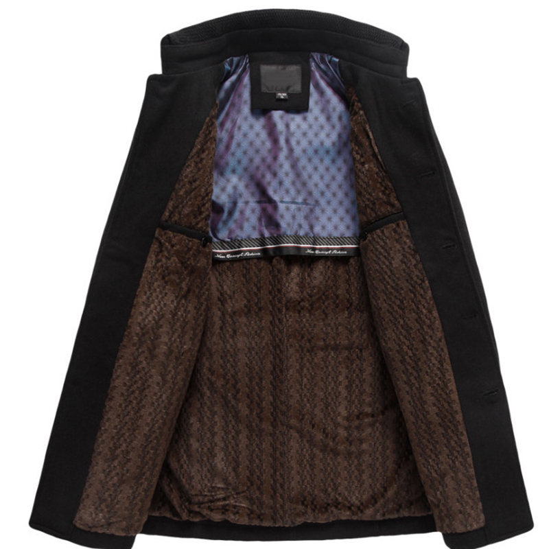 Men's Wool Blends Men's Wool Coats Jackets Winter Single Breasted Midlong Overcoat British Style Men's Windbreaker Casual Woolen Coat 2