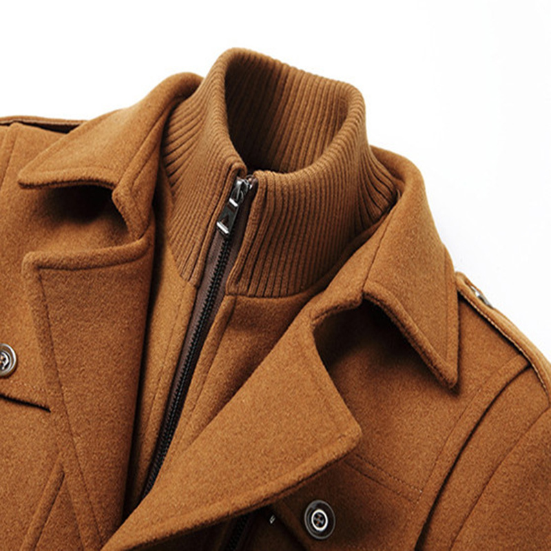 Men's Wool Blends Wool Coat for Men Winter Jacket Slim Fit Thick Trench Business Casual Double Collar Men Woolen Overcoat Asian Size 4XL 220930