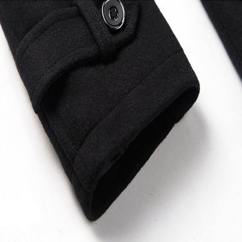 Men's Wool Blends Men's Wool Coats Jackets Winter Single Breasted Midlong Overcoat British Style Men's Windbreaker Casual Woolen Coat 2