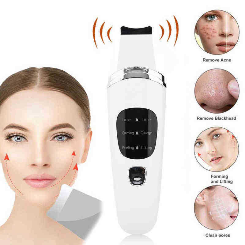 Ultrasonic Ion Deep Cleaning Skin Scrubber Peeling Shovel Facial Pore Cleaner Blackhead Remover Face Lifting Care Tools 220516