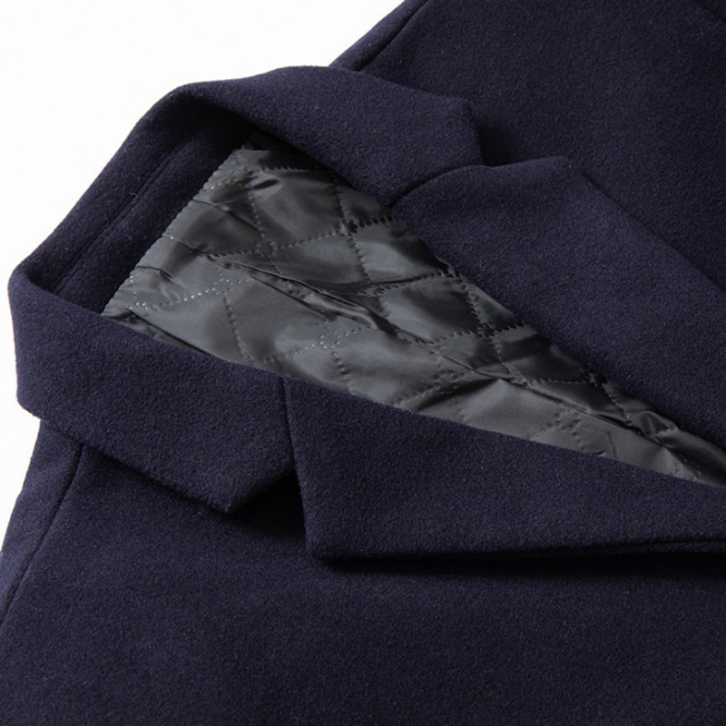 Men's Wool Blends Fashion Men Woolen Coat Winter Thick Warm Jackets Anti Wrinkle Men Wool Blends Coat Single Button Long Trench Coat 220930