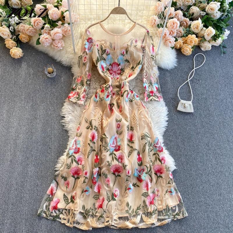 Dresses ZQLZ Women Party Sexy Lace Dress Spring Summer 2022 Mesh Embroidery Floral Office Dress Elegant Women Evening Party Long Dresses, Apricot
Dresses ZQLZ Women Party Sexy Lace Dress Spring Summer 2022 Mesh Embroidery Floral Office Dress Elegant Women Evening Party Long Dresses, Apricot
