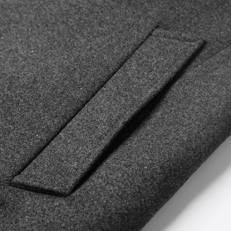 Men's Wool Blends Boutique Men's Long Woolen Coats TurnDown Collar Casual Wool Overcoat Male Single Breasted Slim Fit Trench Coat 220930