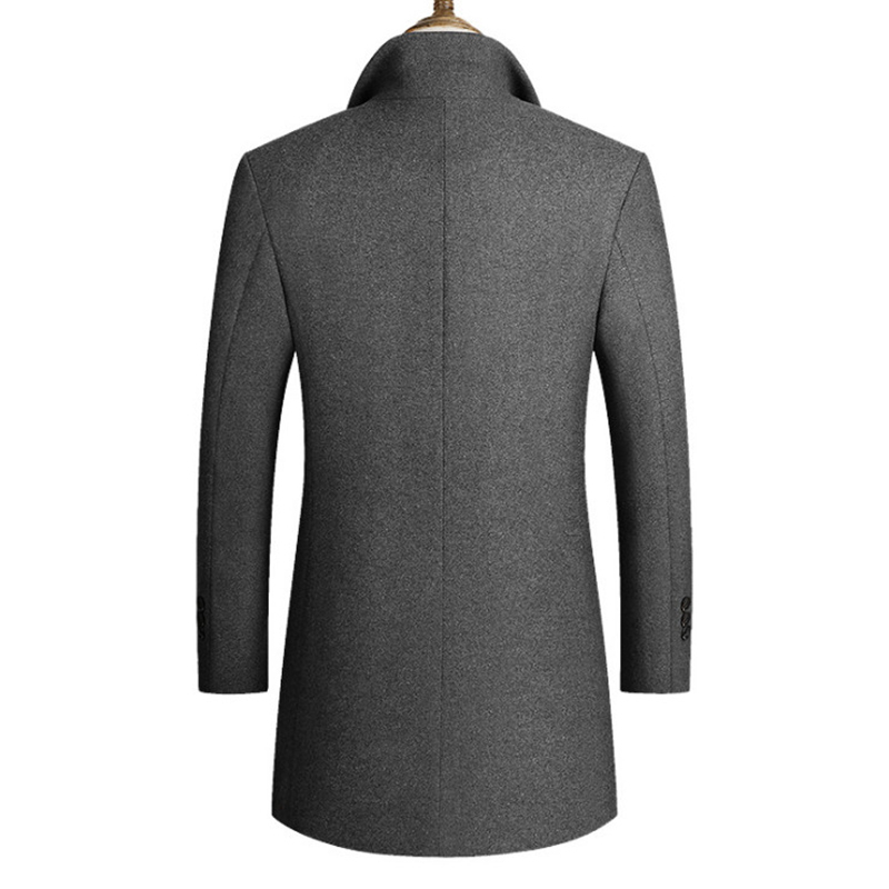 Men's Wool Blends Boutique Men's Long Woolen Coats TurnDown Collar Casual Wool Overcoat Male Single Breasted Slim Fit Trench Coat 220930
