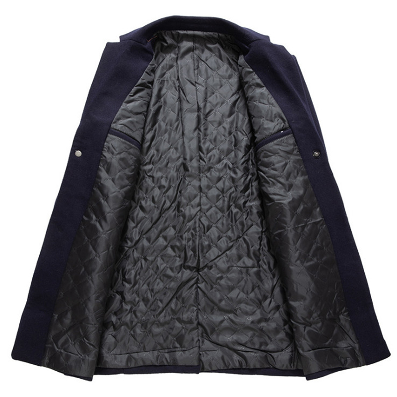 Men's Wool Blends Fashion Men Woolen Coat Winter Thick Warm Jackets Anti Wrinkle Men Wool Blends Coat Single Button Long Trench Coat 220930