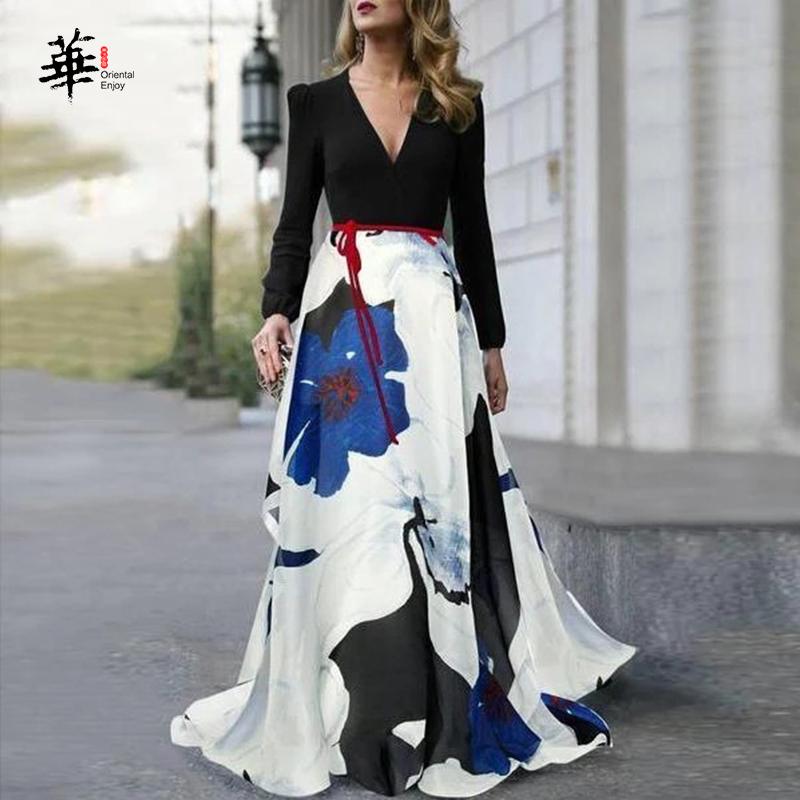 Dresses Autumn Casual Loose Dress V Neck Maxi Elegant Dress Long Printed Dresses for Women Long Sleeve Vestidos Mujer, Black
Dresses Autumn Casual Loose Dress V Neck Maxi Elegant Dress Long Printed Dresses for Women Long Sleeve Vestidos Mujer, Black