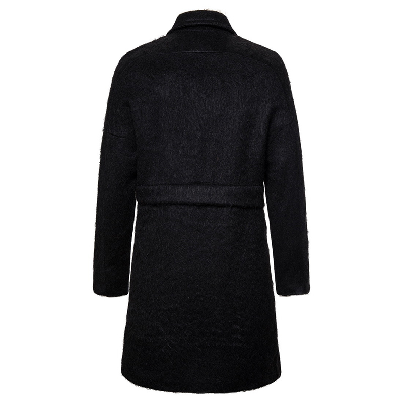 Men's Wool Blends Autumn Winter Black Wool Trench Coat Men Korean Style Long Woolen Overcoat Male Single Breasted Jacket Casual Windbreaker 22093