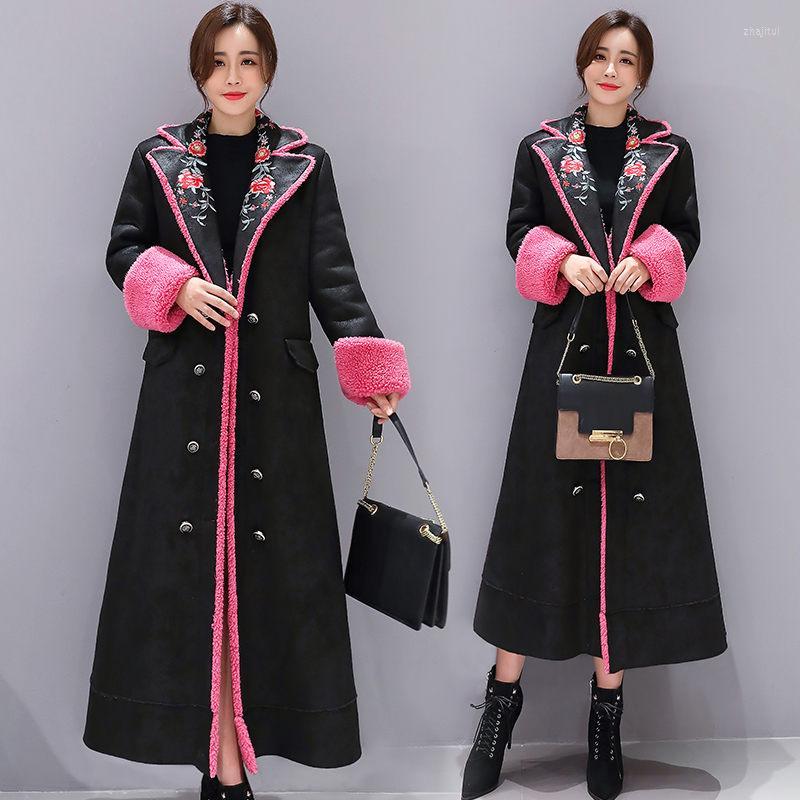 Women's Fur Women's & Faux Winter Embroidered Coat Women Thicken Long Temperament Leather Suede Windbreaker Trend Lamb Wool Patchwork, Black
Women's Fur Women's & Faux Winter Embroidered Coat Women Thicken Long Temperament Leather Suede Windbreaker Trend Lamb Wool Patchwork, Black