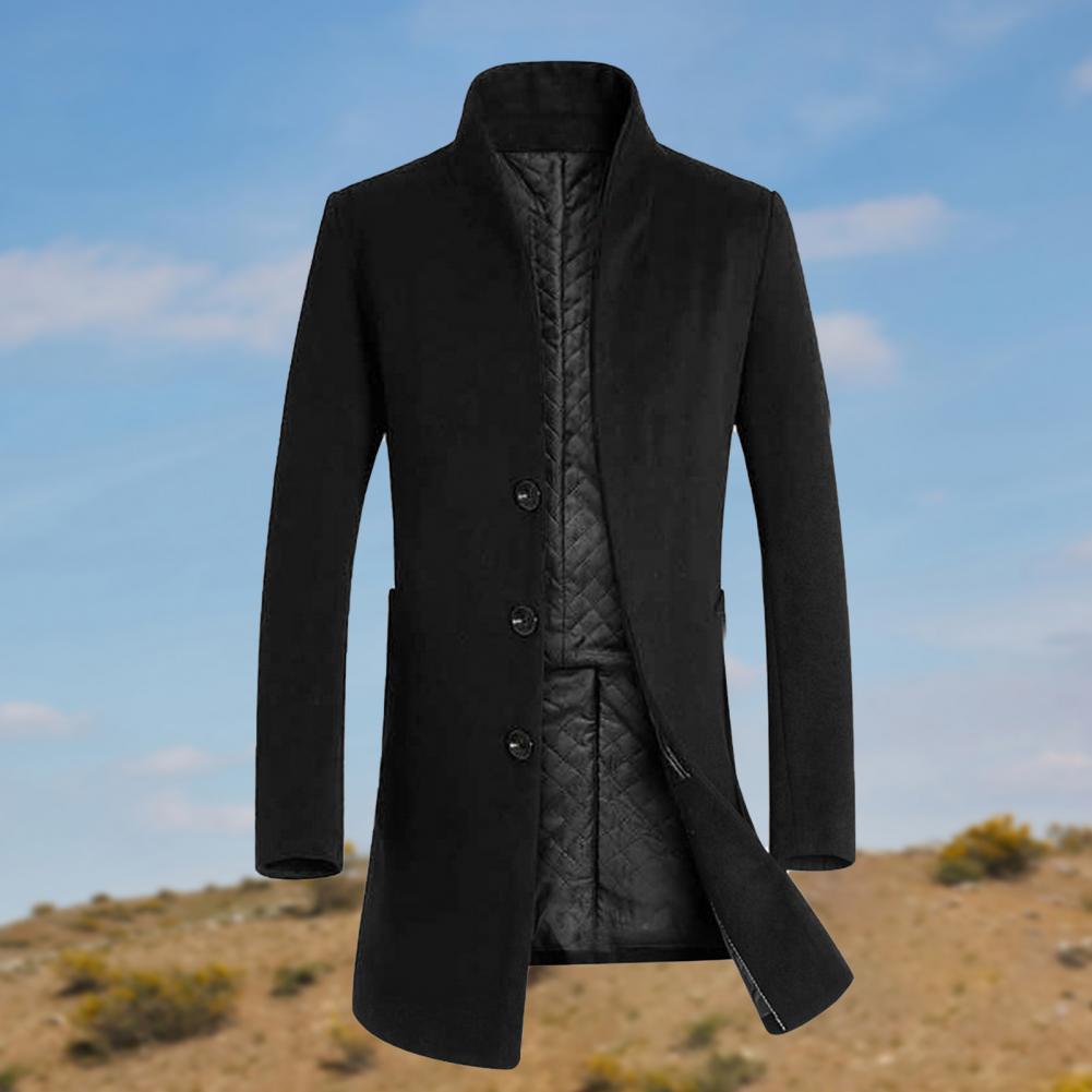 Men's Jackets Men's Trench Coat Single Breasted Thicken Winter Slim Fit Outwear Warm Single Breasted Solid Color Windbreaker Outwear 220930