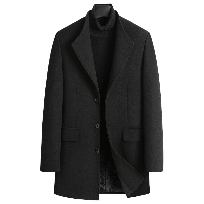Men's Wool Blends Fashion Men Wool Blends Coat Casual Business Trench Coat Winter Thick Woolen Overcoat For Men Jacket Oversized 4XL 220930
