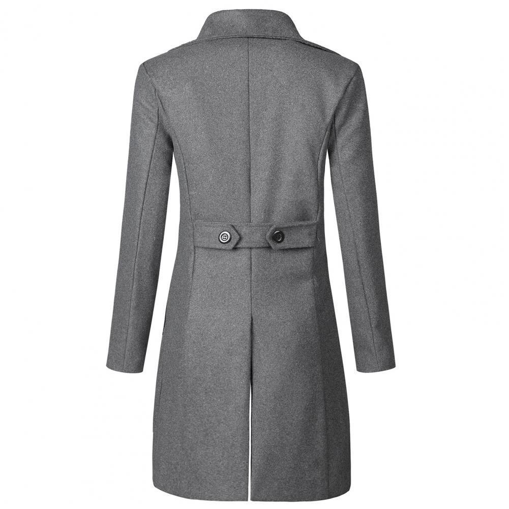 Men's Jackets Men's Coat Doublebreasted Slim Korean Style Long Coat Thick Slim Warm Solid Color Windbreaker Jacket for Autumn Winter 220930