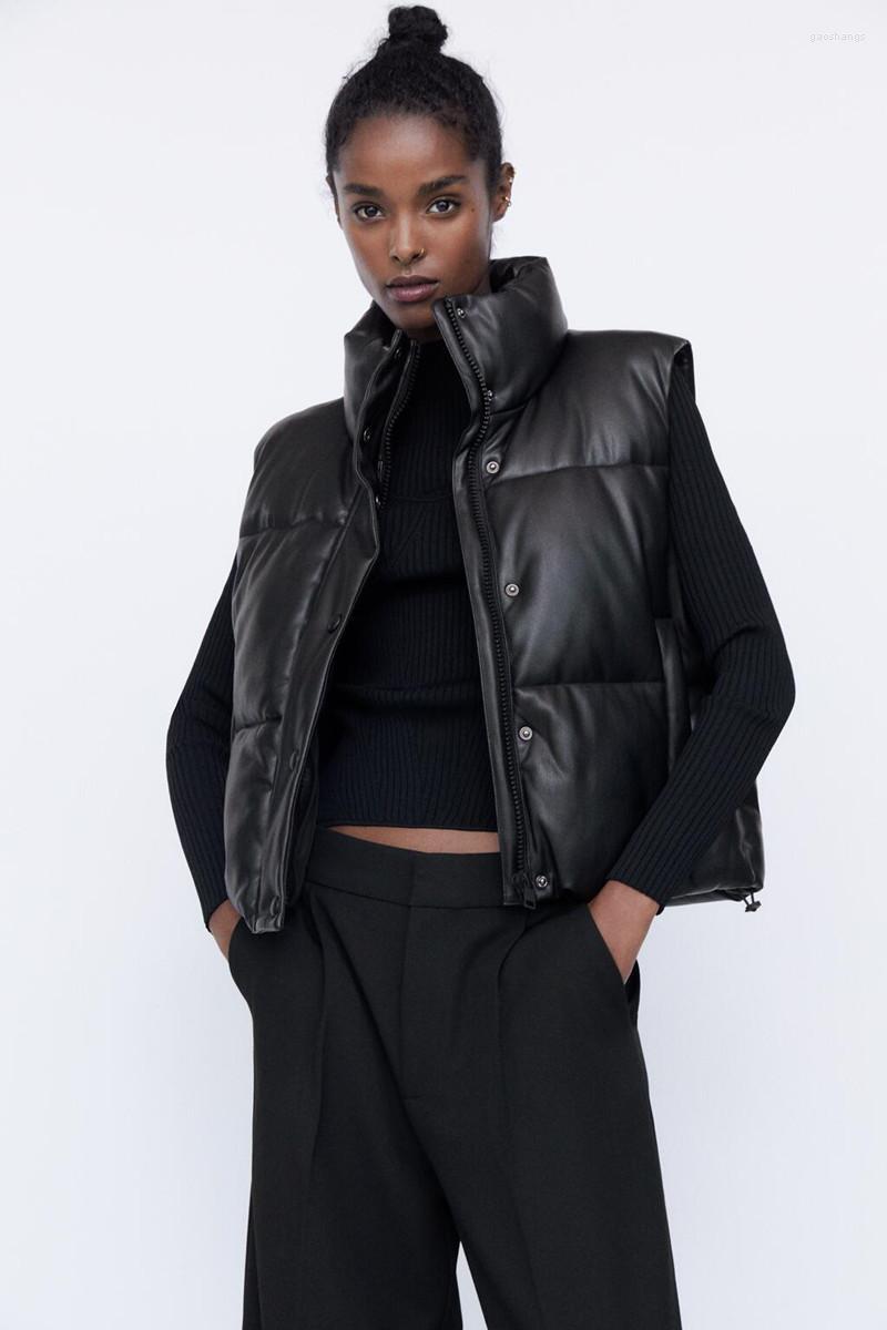 Women's Vests Vrouwen 2022 Fashion Lederen Katoen Cropped Padded Vest Vintage Mouwloze Vrouwelijke Bovenkleding Streetwear Women's, Black
Women's Vests Vrouwen 2022 Fashion Lederen Katoen Cropped Padded Vest Vintage Mouwloze Vrouwelijke Bovenkleding Streetwear Women's, Black