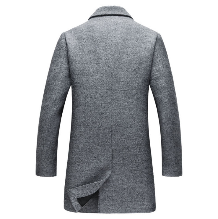 Men's Wool Blends Fashion Long Woolen Coat Men Single Breasted Trench Coat Men For Overcoat Winter Business Casual Slim Fit Wool Pea Coats 3XL 22