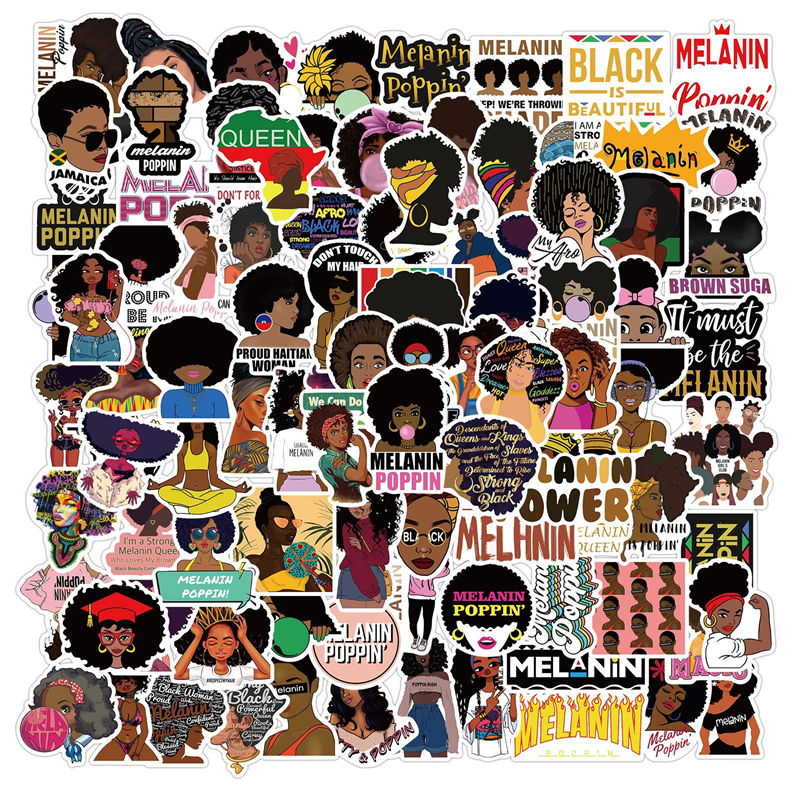 100PCS Melanin Poppin Stickers Black Girl Pop Singer Computer Decal for Laptop Water Bottles Skateboard Graffiti Patches, Multi colors
100PCS Melanin Poppin Stickers Black Girl Pop Singer Computer Decal for Laptop Water Bottles Skateboard Graffiti Patches, Multi colors