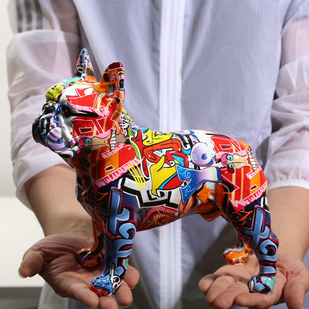 Creativity Modern Figurines Colorful French Bulldog Statue Wholesale Graffiti Office Ornaments Printing Resin Dog Home Decor Crafts
Creativity Modern Figurines Colorful French Bulldog Statue Wholesale Graffiti Office Ornaments Printing Resin Dog Home Decor Crafts