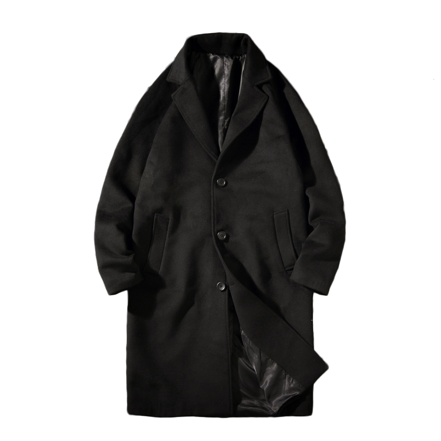 Men's Wool Blends Winter Men's Heavy Woolen Blends Overcoat Male Cashmere Long Overknee Windbreaker Loose Cottonpadded Clothes Wool Trench C