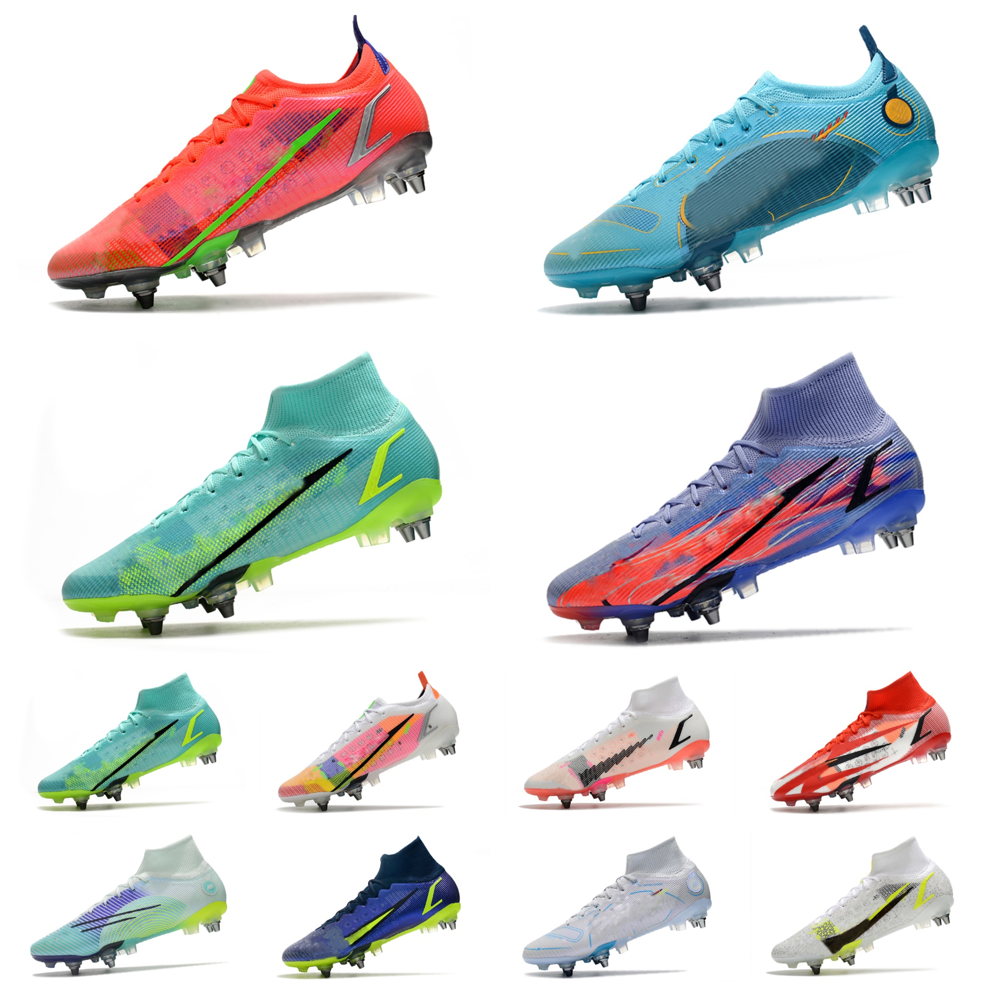 Mercurial Superfly Soccer Shoes Superfly 8 VIII SG PRO Anti Clog White Pink Blast Blueprint Pack Chlorine Blue CR7 Chile Red Vapores XIV Elite FG Football Cleats Boots, Bubble package bag
Mercurial Superfly Soccer Shoes Superfly 8 VIII SG PRO Anti Clog White Pink Blast Blueprint Pack Chlorine Blue CR7 Chile Red Vapores XIV Elite FG Football Cleats Boots, Bubble package bag
