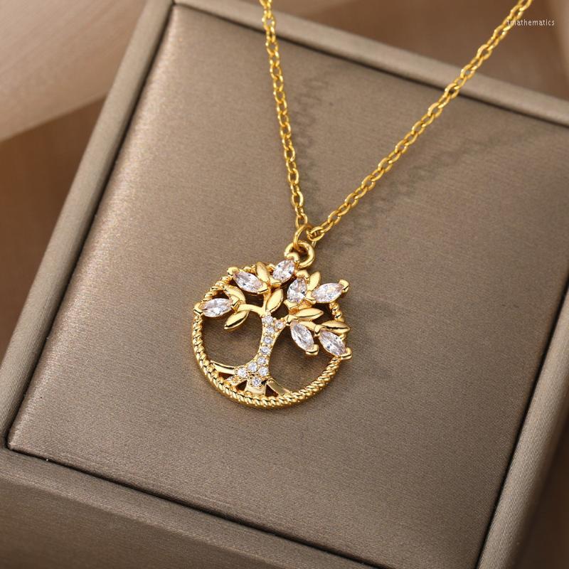 Pendant Necklaces Tree Of Life Necklace For Women Stainless Steel Gold Color Zircon Boho Crystal Aesthetic Jewerly ColarPendant
Pendant Necklaces Tree Of Life Necklace For Women Stainless Steel Gold Color Zircon Boho Crystal Aesthetic Jewerly ColarPendant