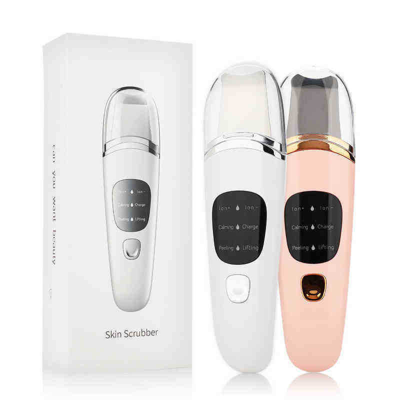 Ultrasonic Ion Deep Cleaning Skin Scrubber Peeling Shovel Facial Pore Cleaner Blackhead Remover Face Lifting Care Tools 220516