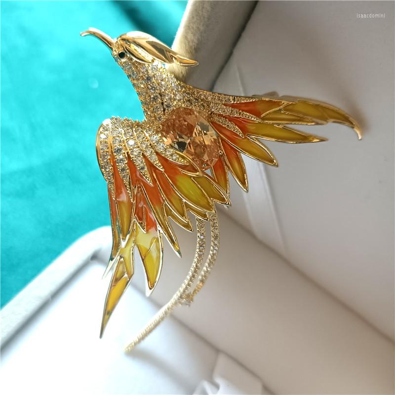 Brooches Light Luxury Chinese Style Enamel Phoenix Brooch Women's Fashion Temperament Zircon Animal Bird Pin Coat Suit Accessories
Brooches Light Luxury Chinese Style Enamel Phoenix Brooch Women's Fashion Temperament Zircon Animal Bird Pin Coat Suit Accessories