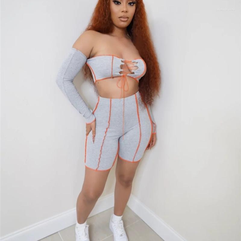Women' Tracksuits 2022 Women Patchwork Bandage Backless Two Piece Outfits Summer Sets Off Shoulder Sexy Top Biker Shorts Matching, Black
Women' Tracksuits 2022 Women Patchwork Bandage Backless Two Piece Outfits Summer Sets Off Shoulder Sexy Top Biker Shorts Matching, Black