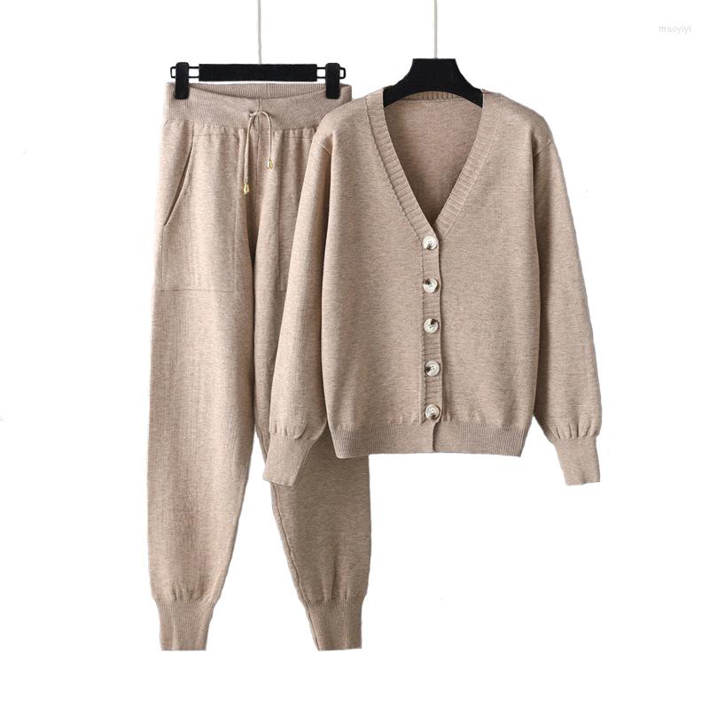Women's Two Piece Pants Women Knitting 2/Two Pieces Sweater Suit V-neck Single-Breasted Cardigan 2022 Lady Spring/Autumn Tracksuit Outerwear, Gray
Women's Two Piece Pants Women Knitting 2/Two Pieces Sweater Suit V-neck Single-Breasted Cardigan 2022 Lady Spring/Autumn Tracksuit Outerwear, Gray