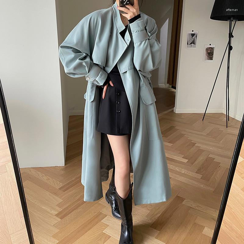Women' Trench Coats Autumn Elegant Blue Khaki Long Coat With Sashes Casual Lapel Big Pocket Sleeve Windbreaker Female Windproof Outwear
Women' Trench Coats Autumn Elegant Blue Khaki Long Coat With Sashes Casual Lapel Big Pocket Sleeve Windbreaker Female Windproof Outwear
