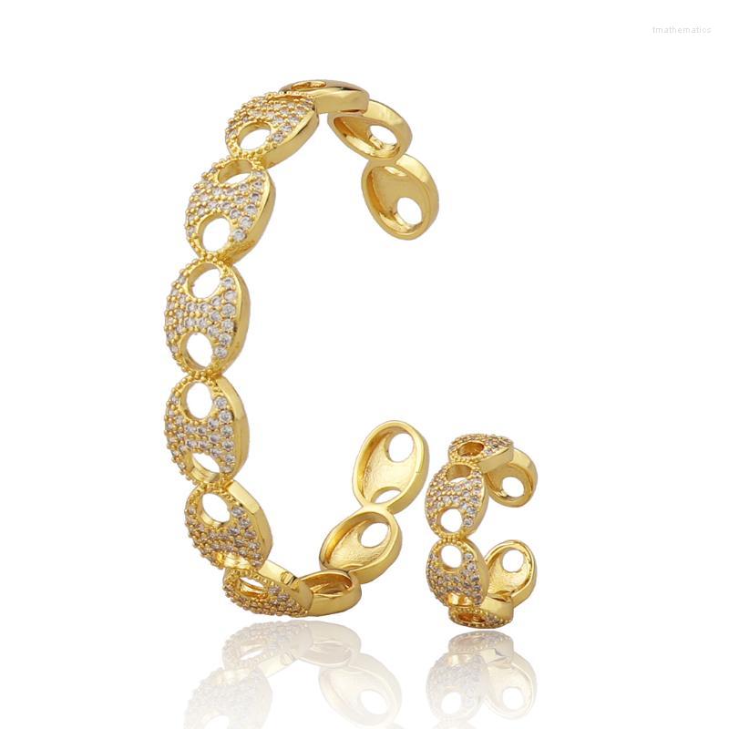 Necklace Earrings Set & Luxury Unique African Bangle Ring For Women Wedding Cubic Zircon Crystal CZ Dubai Bridal SetEarrings, Picture shown
Necklace Earrings Set & Luxury Unique African Bangle Ring For Women Wedding Cubic Zircon Crystal CZ Dubai Bridal SetEarrings, Picture shown