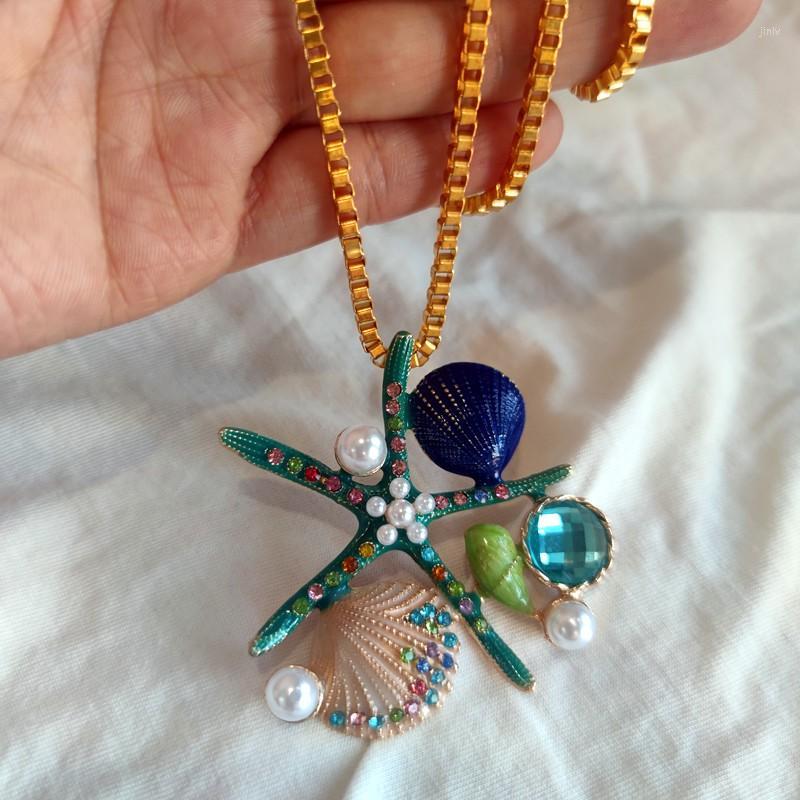Pendant Necklaces Design Starfish Necklace Bohemia Crystal Pearl Ocean Coastal Purple Natural Shell Charm Party Jewelry Year GiftsPendant
Pendant Necklaces Design Starfish Necklace Bohemia Crystal Pearl Ocean Coastal Purple Natural Shell Charm Party Jewelry Year GiftsPendant