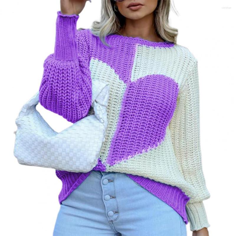 Women' Sweaters Ele-Choices Women Sweater Heart Pattern Color Block Autumn Winter O Neck Lantern Sleeve Knitted Top Streetwear, Pink
Women' Sweaters Ele-Choices Women Sweater Heart Pattern Color Block Autumn Winter O Neck Lantern Sleeve Knitted Top Streetwear, Pink