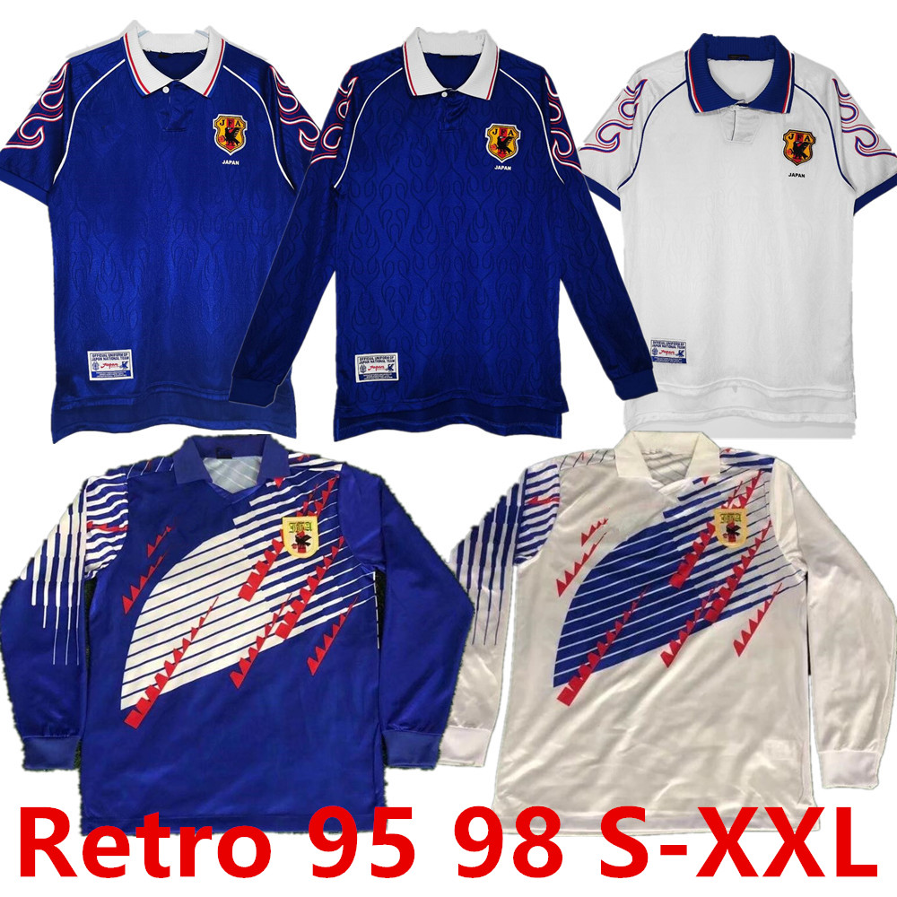 1998 Retro version Japan Soccer Jersey Home #8 NAKATA #11 KAZU #10 NANAMI #9 NAKAYAMA 95 98 99 Football Shirt Uniforms Long Sleeve, 1998 away
1998 Retro version Japan Soccer Jersey Home #8 NAKATA #11 KAZU #10 NANAMI #9 NAKAYAMA 95 98 99 Football Shirt Uniforms Long Sleeve, 1998 away