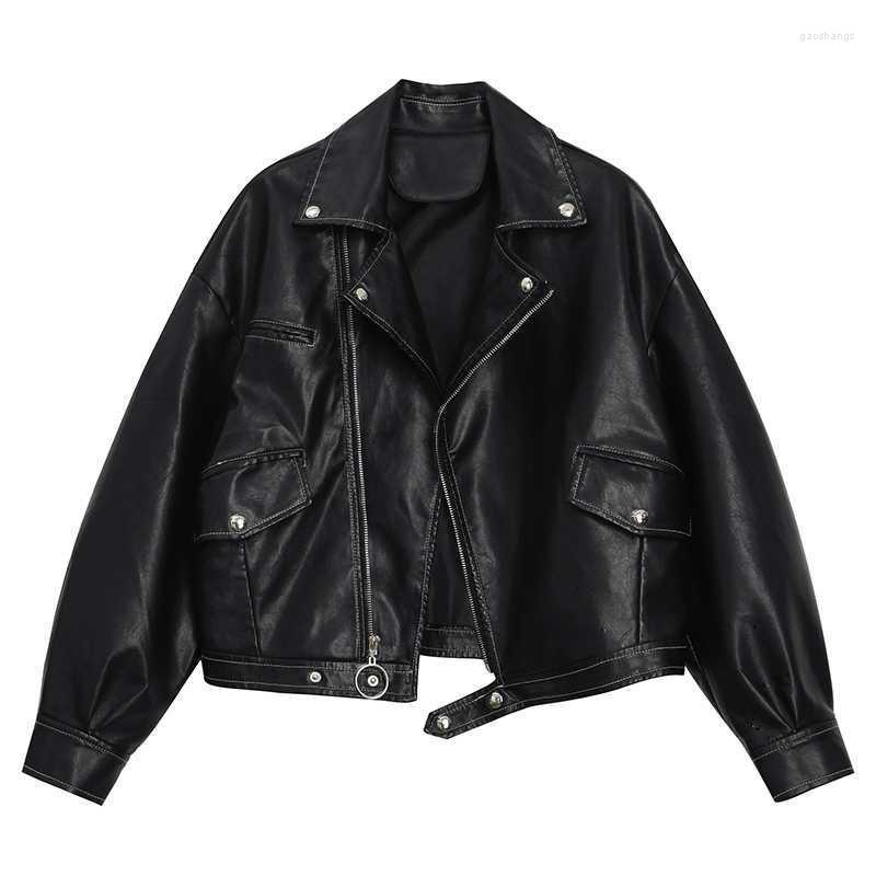 Women' Leather LIN Autumn Women Turndown Collar Moto Biker Rivet Zipper Street Coat Faux Soft Pu Jacket Women, Black
Women' Leather LIN Autumn Women Turndown Collar Moto Biker Rivet Zipper Street Coat Faux Soft Pu Jacket Women, Black