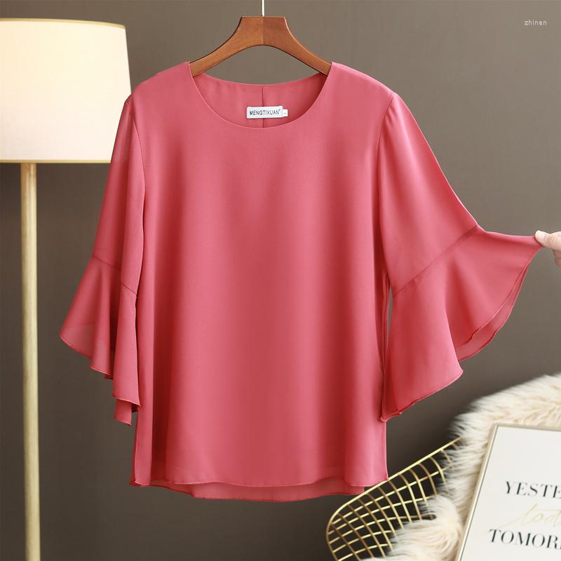 Women's Blouses Age-reducing Mother's Top Summer Dress 2022 Foreign Style Trumpet Sleeves Large Size Thin Middle-sleeved Chiffon Shirt, V-neck root starch
Women's Blouses Age-reducing Mother's Top Summer Dress 2022 Foreign Style Trumpet Sleeves Large Size Thin Middle-sleeved Chiffon Shirt, V-neck root starch