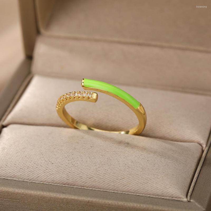 Wedding Rings Zircon Multicolor Open For Women Gold Color Stainless Steel Female Engagement Ring Jewelry Valentines Day Gift
Wedding Rings Zircon Multicolor Open For Women Gold Color Stainless Steel Female Engagement Ring Jewelry Valentines Day Gift