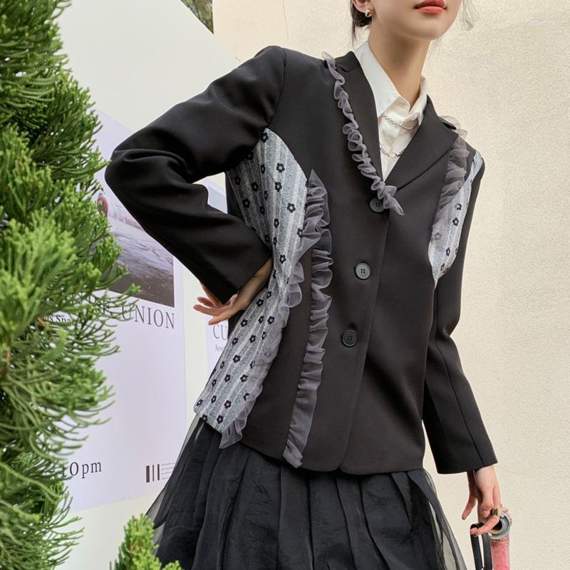 Women' Suits 2022 Black Patchwork Blazer Women Ruffle Floral Blazers And Jackets Designer Coat Ladies Suit Jacket Fashion Clothes S085, Picture shown
Women' Suits 2022 Black Patchwork Blazer Women Ruffle Floral Blazers And Jackets Designer Coat Ladies Suit Jacket Fashion Clothes S085, Picture shown