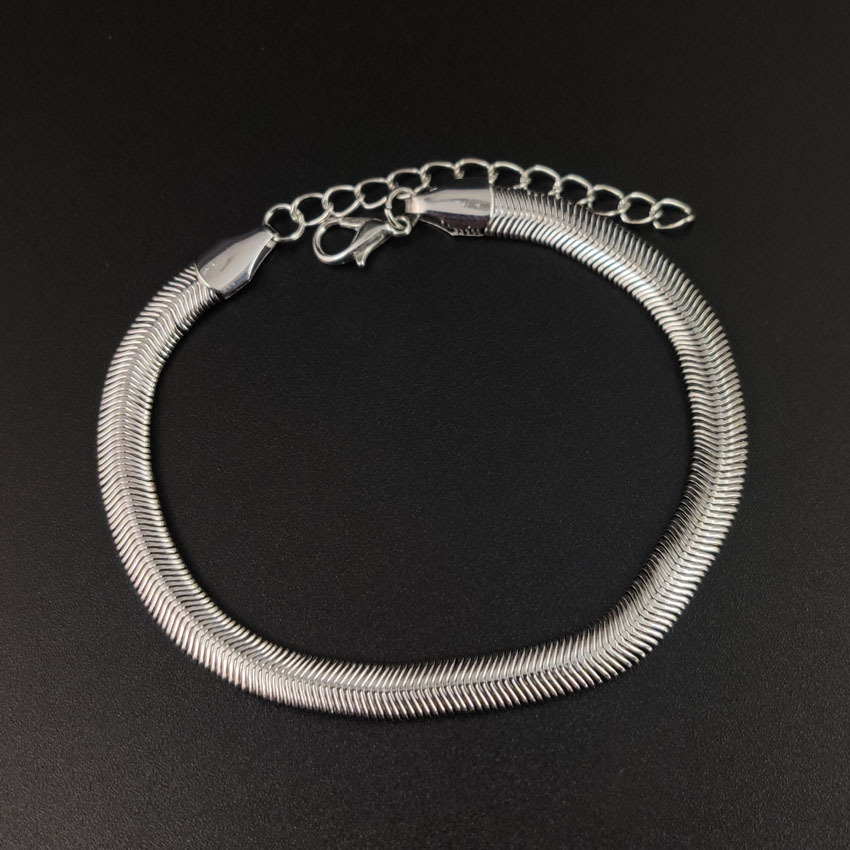 Gold Silver Flat Snake Chain Anklet Bracelet for Women Fashion Adjustable Simple Delicate Foot Chain Summer Beach Feet Jewelry