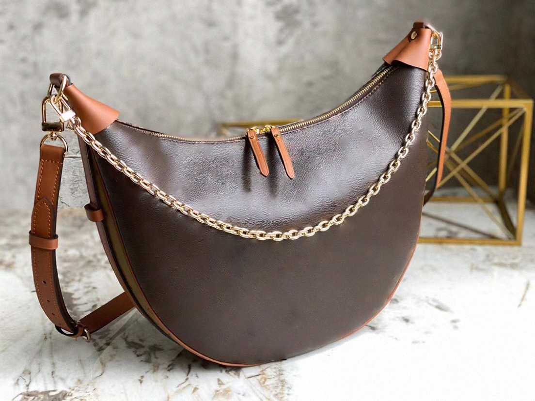 Loop Hobo Bags Gold Chain Handbag Luxuries Designers Womens Coated Canvas Zipper Crossbody Shoulder Strap Bag Crescent Bottom Handbags Purses Moon Bag Purse, Customize
Loop Hobo Bags Gold Chain Handbag Luxuries Designers Womens Coated Canvas Zipper Crossbody Shoulder Strap Bag Crescent Bottom Handbags Purses Moon Bag Purse, Customize