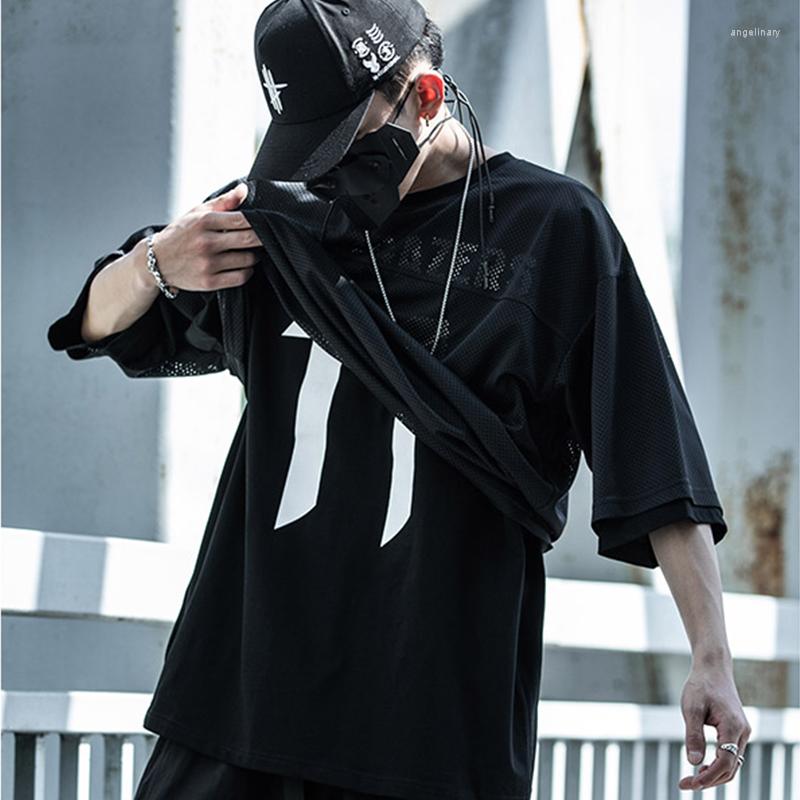Men's T Shirts Double Layer Hip Hop Sporty Mesh T-Shirts Men Streetwear Fake Two Pieces Tops Tees Summer Harajuku Japan Style Pullover, Black t-shirts
Men's T Shirts Double Layer Hip Hop Sporty Mesh T-Shirts Men Streetwear Fake Two Pieces Tops Tees Summer Harajuku Japan Style Pullover, Black t-shirts