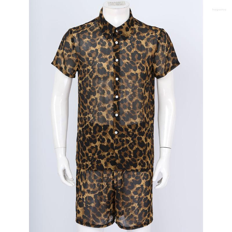Men's Tracksuits Men's Men Sexy Leopard Print See-through Set Summer Beach Wear Short Sleeve Button Shirt Shorts Casual Home 2 Piece, Brown
Men's Tracksuits Men's Men Sexy Leopard Print See-through Set Summer Beach Wear Short Sleeve Button Shirt Shorts Casual Home 2 Piece, Brown