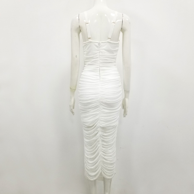 ruffles women lady long dresses pleated formal outfits dress YS0918