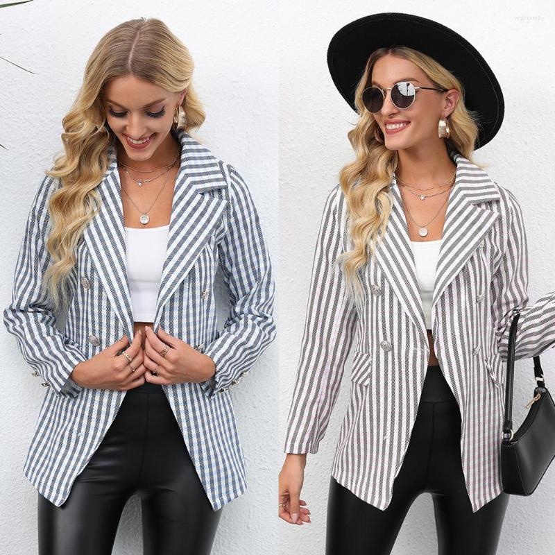 Women' Suits Blazer Women Autumn And Winter Striped Printing Lapel Small Suit Jacket Women, Blue
Women' Suits Blazer Women Autumn And Winter Striped Printing Lapel Small Suit Jacket Women, Blue