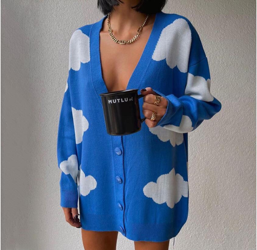 Women's Sweaters Luxury Print Knitted Cardigan Oversize V-neck Elegant New puff Dress Long Sleeve Knitwear, Pink
Women's Sweaters Luxury Print Knitted Cardigan Oversize V-neck Elegant New puff Dress Long Sleeve Knitwear, Pink